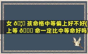 女 🦉 孩命格中等偏上好不好(上等 🐘 命一定比中等命好吗)